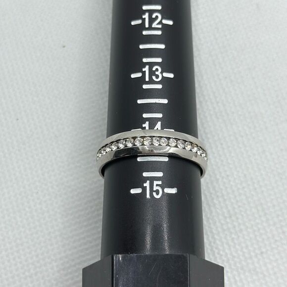 NWOT Size 14 Stainless steel with zircon eternity band - Picture 4 of 4
